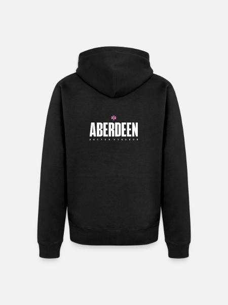 Aberdeen Crest UK Flag - Unisex Premium Organic Zip Hoodie - black