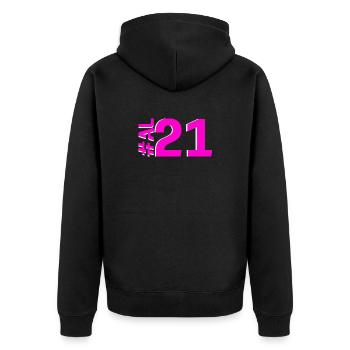 AL21 - Unisex Premium Bio Zip Hoodie - Schwarz - Hinten - Nico (187cm)