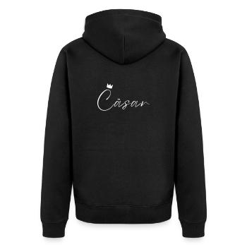 Cäsar Name König T-Shirt Geschenk Männer - Unisex Premium Bio Zip Hoodie - Schwarz - Hinten - Nico (187cm)