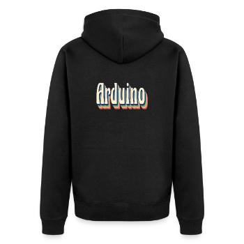 T-shirt Arduino t-shirt rétro vintage - Veste à capuche bio Premium Unisexe - noir - Dos - Nico (187cm)