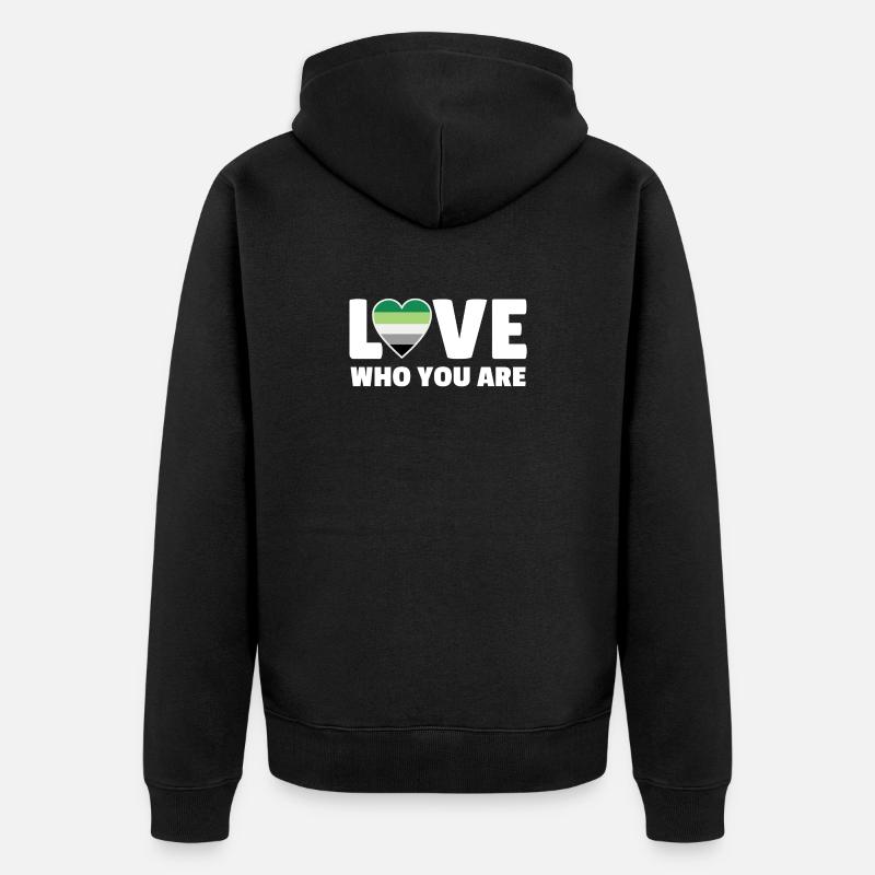 Liebe, wer du bist - Unisex Premium Bio Zip Hoodie - Schwarz