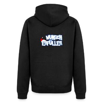 WUNSCHERFÜLLER - Unisex Premium Bio Zip Hoodie - Schwarz - Hinten - Nico (187cm)