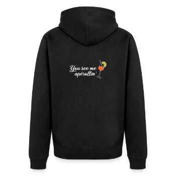 You see me aperollin’ - Unisex Premium Bio Zip Hoodie - Schwarz - Hinten - Nico (187cm)