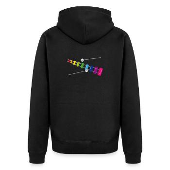 Regenbogen Xylophon – Farbenfrohes Musikinstrument - Unisex Premium Bio Zip Hoodie - Schwarz - Hinten - Nico (187cm)