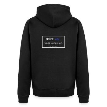 Vibes not found - Unisex Premium Bio Zip Hoodie - Schwarz - Hinten - Nico (187cm)