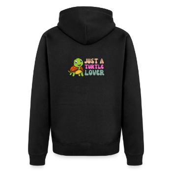 Adorable Turtle Lover Illustration - Unisex Premium Organic Zip Hoodie - black - Back - Nico (187cm)