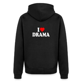 J’aime le drame - Veste à capuche bio Premium Unisexe - noir - Dos - Nico (187cm)