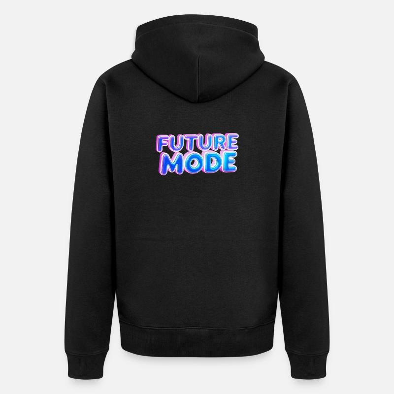 Future Mode Neon Licht - Unisex Premium Bio Zip Hoodie - Schwarz