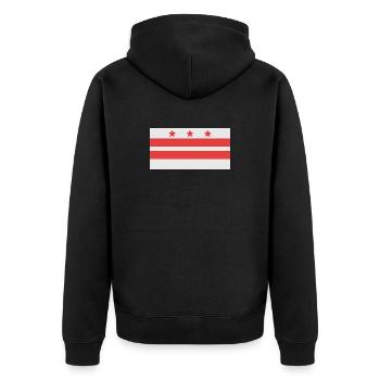 Washington flag - Unisex Premium Organic Zip Hoodie - black - Back - Nico (187cm)