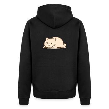 Schlafende Katze im Kawaii Stil - Unisex Premium Bio Zip Hoodie - Schwarz - Hinten - Nico (187cm)