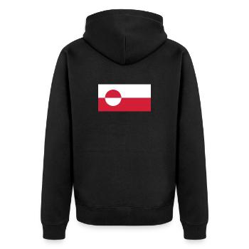 Make America Go Away – Drapeau du Groenland - Veste à capuche bio Premium Unisexe - noir - Dos - Nico (187cm)