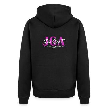 Braut 2026 - Junggesellinnenabschied JGA Damen - Unisex Premium Bio Zip Hoodie - Schwarz - Hinten - Nico (187cm)