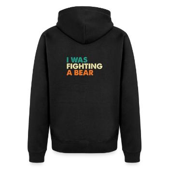 Ich kämpfte gegen eine Genesung nach einer Bärenoperation - Unisex Premium Bio Zip Hoodie - Schwarz - Hinten - Nico (187cm)
