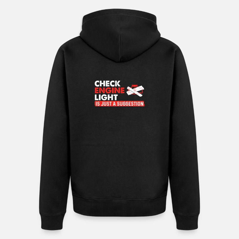 Check Engine Light Suggestion Rennwagen - Unisex Premium Bio Zip Hoodie - Schwarz