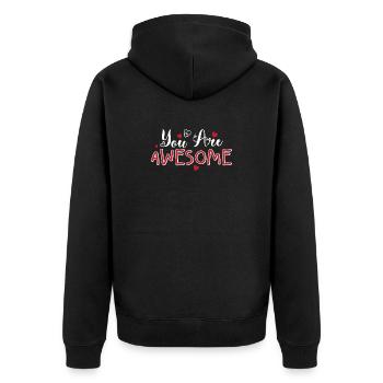 Scénario de Tu es génial de Cœurs - Veste à capuche bio Premium Unisexe - noir - Dos - Nico (187cm)
