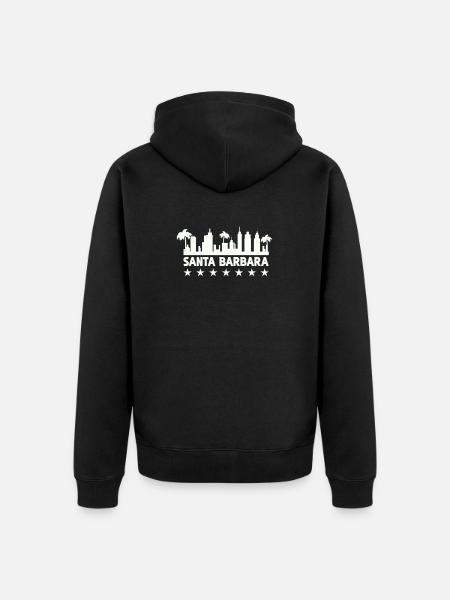 Santa Barbara Coastal Skyline - Unisex Premium Organic Zip Hoodie - black