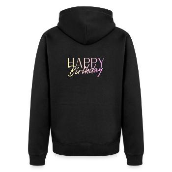 Bon anniversaire - Veste à capuche bio Premium Unisexe - noir - Dos - Nico (187cm)