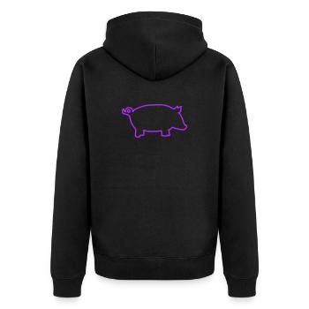 Neon Pig Contour Illustration - Unisex Premium Organic Zip Hoodie - black - Back - Nico (187cm)