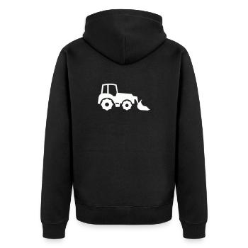 Tractor Silhouette Front End Loader - Unisex Premium Organic Zip Hoodie - black - Back - Nico (187cm)