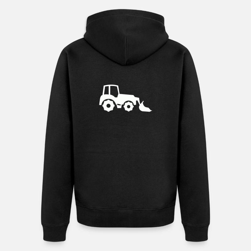 Chargeuse avant Silhouette de Tracteur - Veste à capuche bio Premium Unisexe - noir