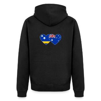 Curacao_Australien_Flagge_Herz - Veste à capuche bio Premium Unisexe - noir - Dos - Nico (187cm)