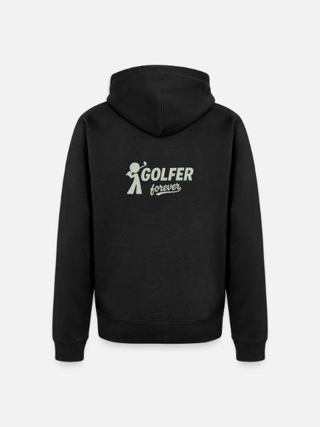 Golfer Forever Silhouette - Unisex Premium Organic Zip Hoodie - black