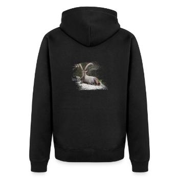Capricorne comme signe du zodiaque et animal blason - Veste à capuche bio Premium Unisexe - noir - Dos - Nico (187cm)