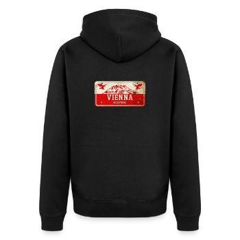 Vienna Austria coat of arms flag design - Unisex Premium Organic Zip Hoodie - black - Back - Nico (187cm)