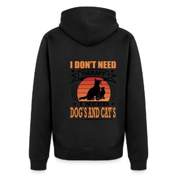 J'ai besoin de chiens et de chats - Veste à capuche bio Premium Unisexe - noir - Dos - Nico (187cm)