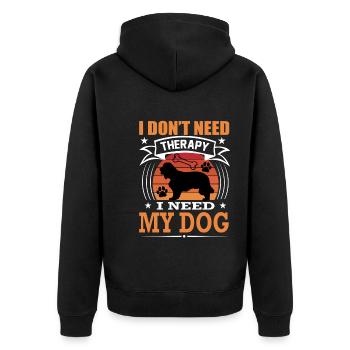 Cocker Spaniel Mein Hund Retro Vintage Hunderasse - Unisex Premium Bio Zip Hoodie - Schwarz - Hinten - Nico (187cm)