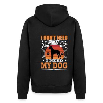 Deutsche Dogge Mein Hund Retro Vintage Hunderasse - Unisex Premium Bio Zip Hoodie - Schwarz - Hinten - Nico (187cm)