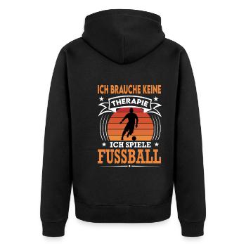 Fussball Fußball Spieler Verein Sport Vintage - Unisex Premium Bio Zip Hoodie - Schwarz - Hinten - Nico (187cm)