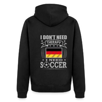 Germany Soccer Football 2022 WM - Veste à capuche bio Premium Unisexe - noir - Dos - Nico (187cm)