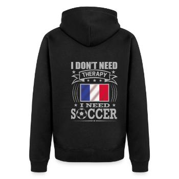 France Soccer Football 2022 WM - Veste à capuche bio Premium Unisexe - noir - Dos - Nico (187cm)