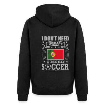 Portugal Soccer Football 2022 WM - Veste à capuche bio Premium Unisexe - noir - Dos - Nico (187cm)