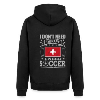 Switzerland Soccer Football 2022 WM - Veste à capuche bio Premium Unisexe - noir - Dos - Nico (187cm)