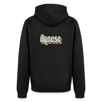 Idées cadeaux t-shirt rétro t-shirt vintage Agnès - Veste à capuche bio Premium Unisexe - noir - Dos - Nico (187cm)