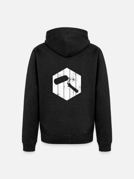 Paint Roller Sketch - Unisex Premium Organic Zip Hoodie - black