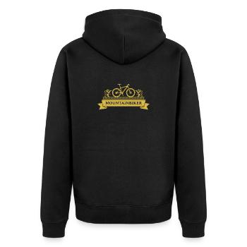 Badge de VTT Biker en or – VTT Heraldik Design - Veste à capuche bio Premium Unisexe - noir - Dos - Nico (187cm)