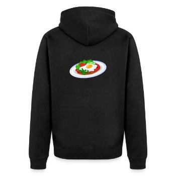 Traditional English breakfast - Unisex Premium Organic Zip Hoodie - black - Back - Nico (187cm)
