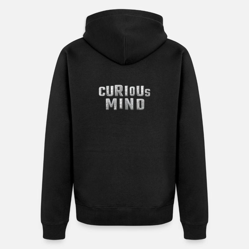 curious Mind metallic 3d - Unisex Premium Bio Zip Hoodie - Schwarz