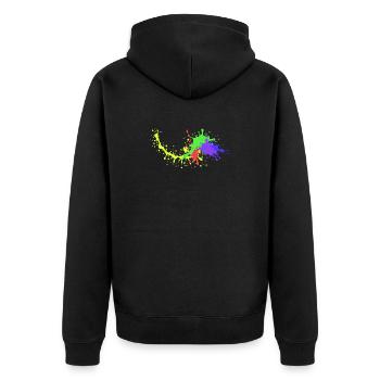 Colorful Party Design Underground - Unisex Premium Bio Zip Hoodie - Schwarz - Hinten - Nico (187cm)