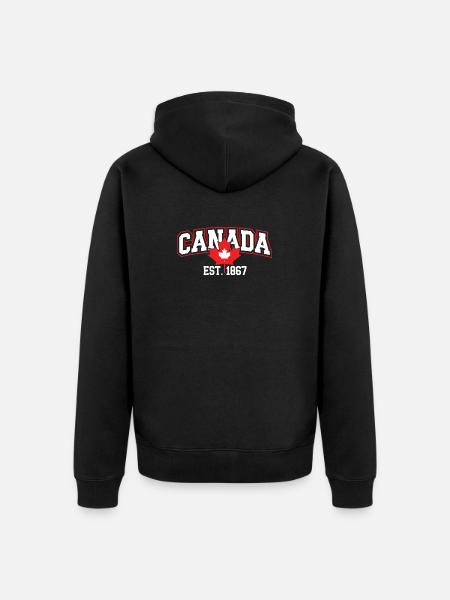Canada Patriotic Maple Leaf Design - Unisex Premium Organic Zip Hoodie - black