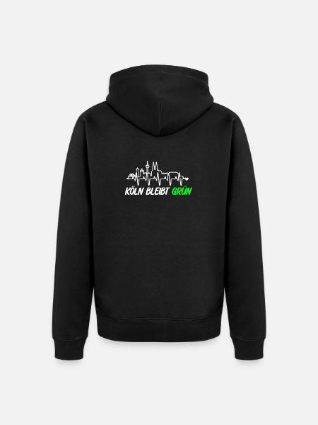 Koeln_bleibt_gruen_ _skyline - Veste à capuche bio Premium Unisexe - noir
