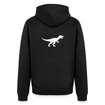 Raptor T Rex Silhouette - Veste à capuche bio Premium Unisexe - noir - Dos - Nico (187cm)