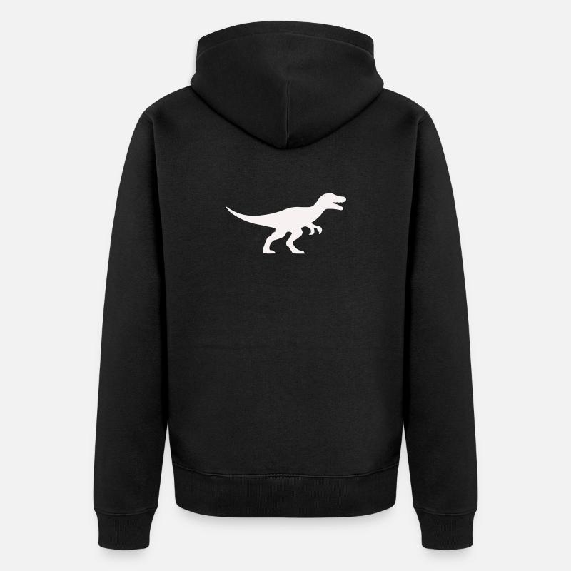 Raptor T Rex Silhouette - Unisex Premium Organic Zip Hoodie - black