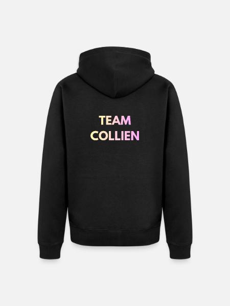 Team Collien Gradient Text - Unisex Premium Organic Zip Hoodie - black