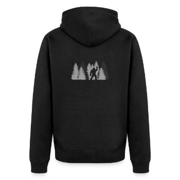 Bigfoot Rock On Sign Sasquatch Yeti Rock And Roll - Unisex Premium Bio Zip Hoodie - Schwarz - Hinten - Nico (187cm)