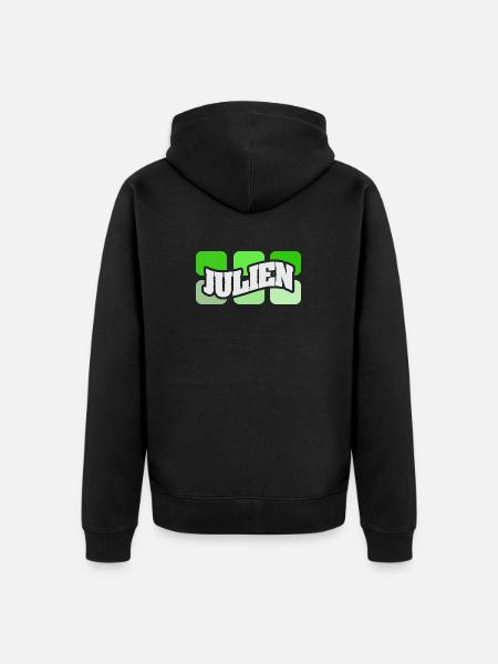 Julien Graffiti Neon Logo - Unisex Premium Organic Zip Hoodie - black