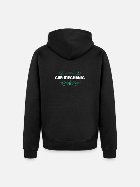 Car Mechanic Ornament - Unisex Premium Organic Zip Hoodie - black
